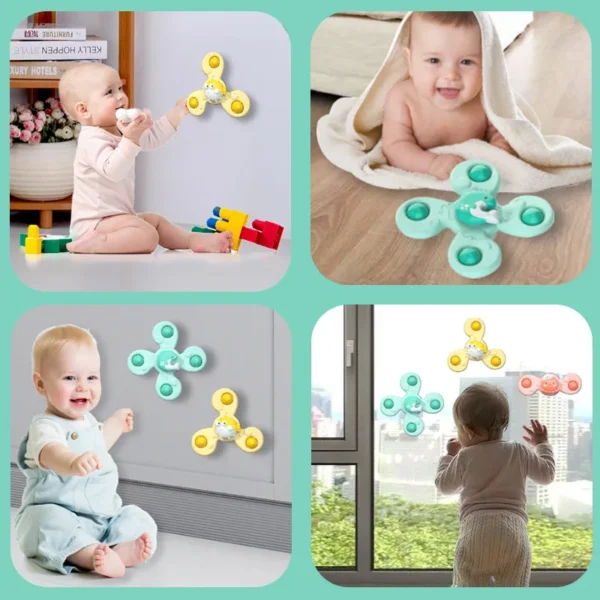 Montessori Baby Bath Toys Boy Children Bathing Sucker Spinner Suction Cup Toy For Kids Funny Child Rattles Teether Toddler Gifts - Image 6