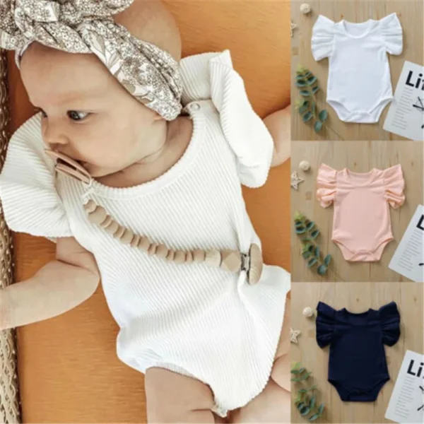 Newborn Body Suit Todder Clothes Set Baby Girl Cotton Short Sleeve Bodysuit Kid Clothes Set Girls Sunsuit Infant Clothing - Image 2