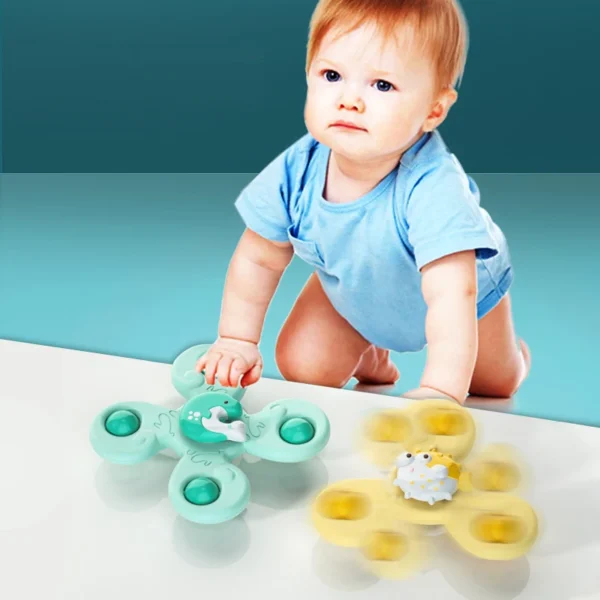 Montessori Baby Bath Toys Boy Children Bathing Sucker Spinner Suction Cup Toy For Kids Funny Child Rattles Teether Toddler Gifts - Image 5