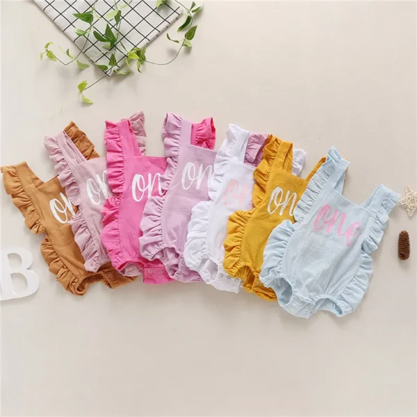 0-24months Baby Girls Summer Bodysuit Sleeveless Edge Romper For Infant Girls Sleeveless Casual Playsuit