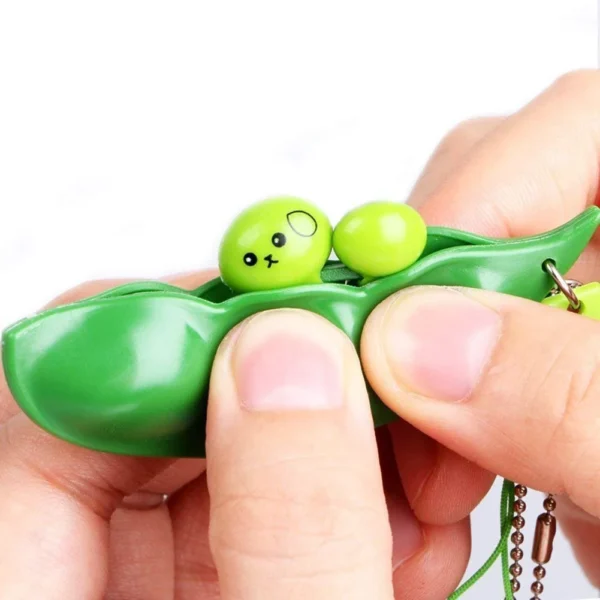 Portable Squeeze Bean Toy Relieve Sensory Fidget Toys Keychain Decoration Decompression Toys Fun Gadget for Autism
