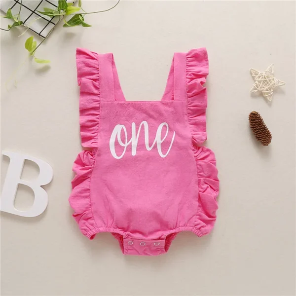 0-24months Baby Girls Summer Bodysuit Sleeveless Edge Romper For Infant Girls Sleeveless Casual Playsuit - Image 2