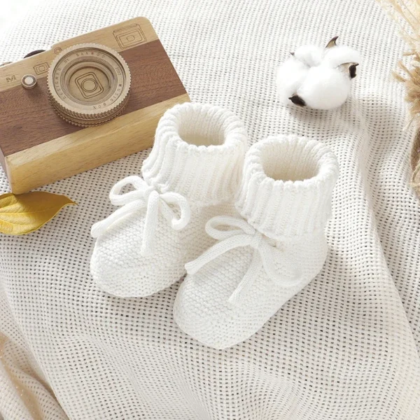 Infant Baby Shoes Cotton Knitted Newborn Girl Boy Boots Fashion Solid Warm Toddler Kid Slip-On Bed Shoes Handmade 0-18M Footwear - Image 10
