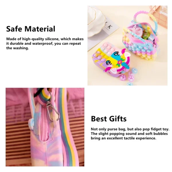 Pop Purse Silicone Sensory Push Pop Bubble Bag Crossbody Bag Antistress Toys Reliver Autism Handbag Coin Pouch for Kids - Image 3