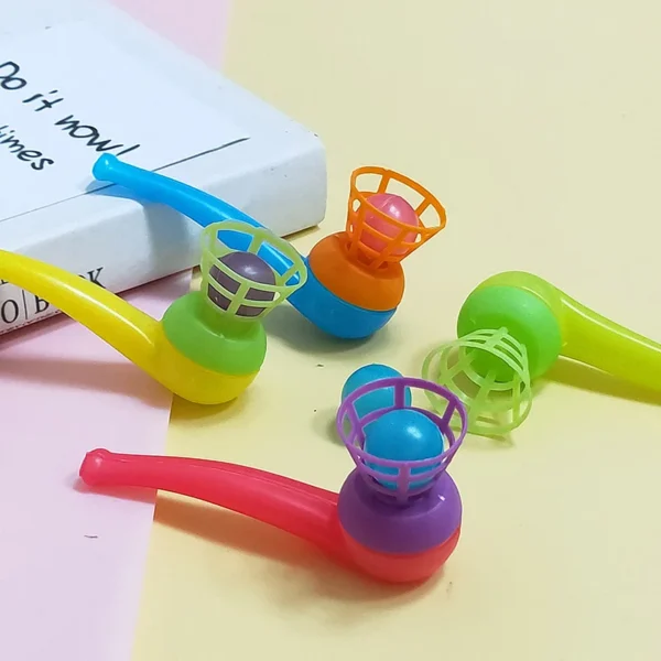 10PCS/Set Blow Pipe & Balls Kid Blow Blowing Children Toys Sports Games Gift Plastic Pipe Balls Toy For Girls Color Random ﻿ - Image 4