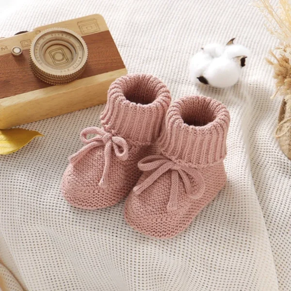 Infant Baby Shoes Cotton Knitted Newborn Girl Boy Boots Fashion Solid Warm Toddler Kid Slip-On Bed Shoes Handmade 0-18M Footwear - Image 9