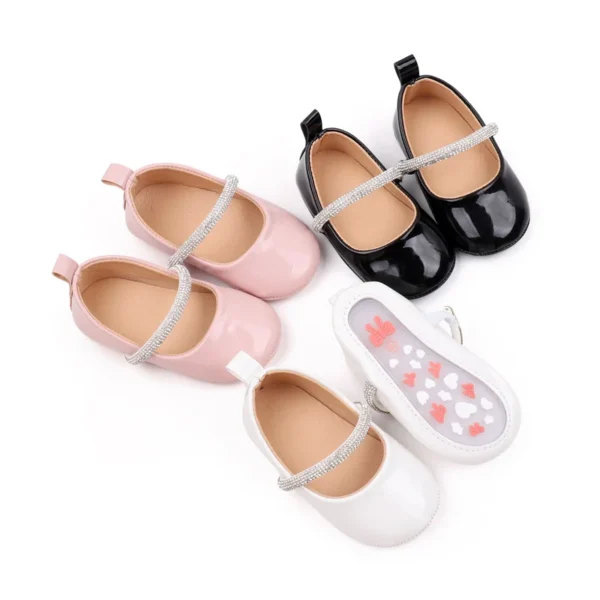 Baby Princess Shoes Infant Girls 0-6-12 Months Toddler Party Shiny Mary Jane Style High Quality PU TPR 2024 New Fashion BBW3179 - Image 4
