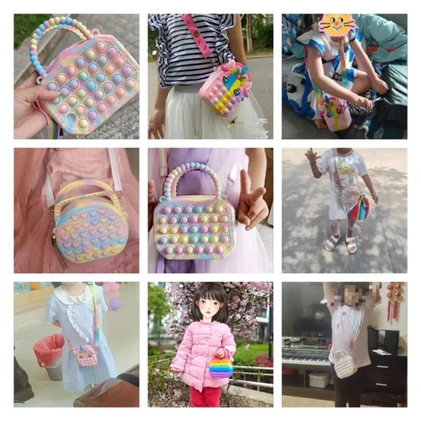 Pop Purse Silicone Sensory Push Pop Bubble Bag Crossbody Bag Antistress Toys Reliver Autism Handbag Coin Pouch for Kids - Image 6