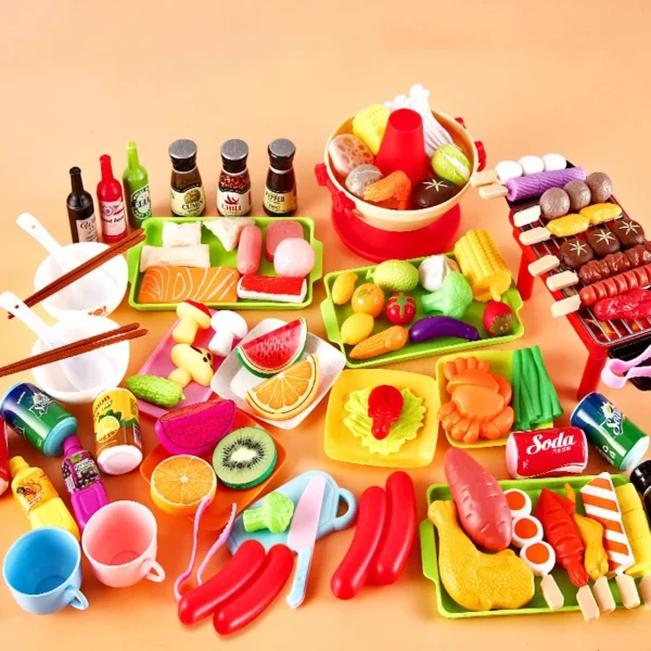 Kids Pretend Play Kitchen Toys Simulation Food Barbecue Cooking Toys Children Educational Play House Interactive Toys For Girl - Image 5