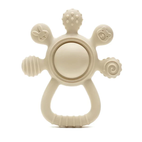 2025 new Teething Silicone Palm Rattle Teether bunny - Safe Baby Chew Toys for Soothing Sore Gums - Image 3