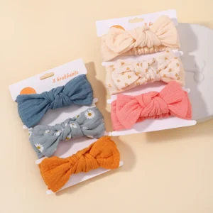 3pcs Baby Girls Headband Set Bow Knot Head Wrap Bandage Kids Toddlers Headwear Hair Band Infant Baby Newborn Hair Accessories