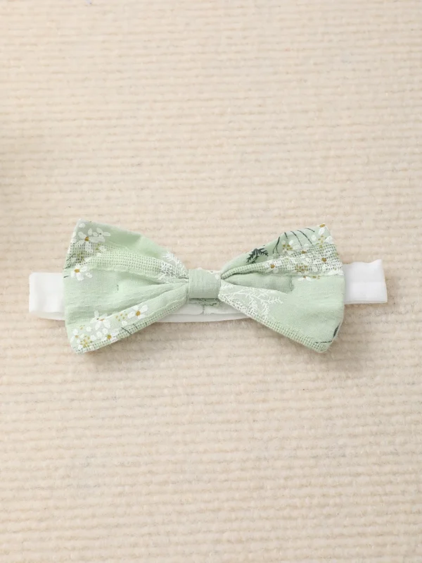 Summer baby girl green fashionable printed camisole dress - Image 4