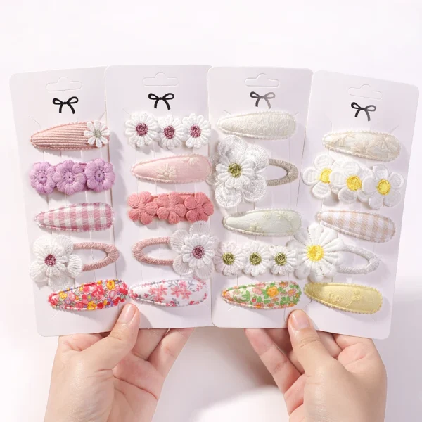 5Pcs BB Clips Set for Children Hair Accessories Sweet Printe Hairbangs Hairclip Girls Barrette Ins Style Daisy Hairpin Ornaments - Image 3