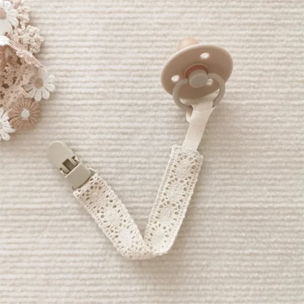 Lace Baby Pacifier Clip Chain Trendy Cloth & Plastic Pacifier Holder Teether Toy Clip for Preventing Nipple Loss - Image 4