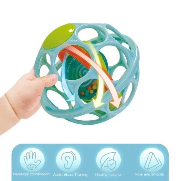 Baby Hand Rattle Soft Ball Toys Newborn Grasping Teethers Hand Bell Sensory Toys Kids Educational Toys for 0-12 Months Baby - Image 2