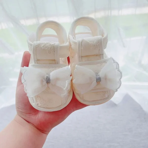 Summer girl baby sandals 0-1 year old baby walking shoes sweet princess shoes breathable toe wrap non slip soft sole - Image 3